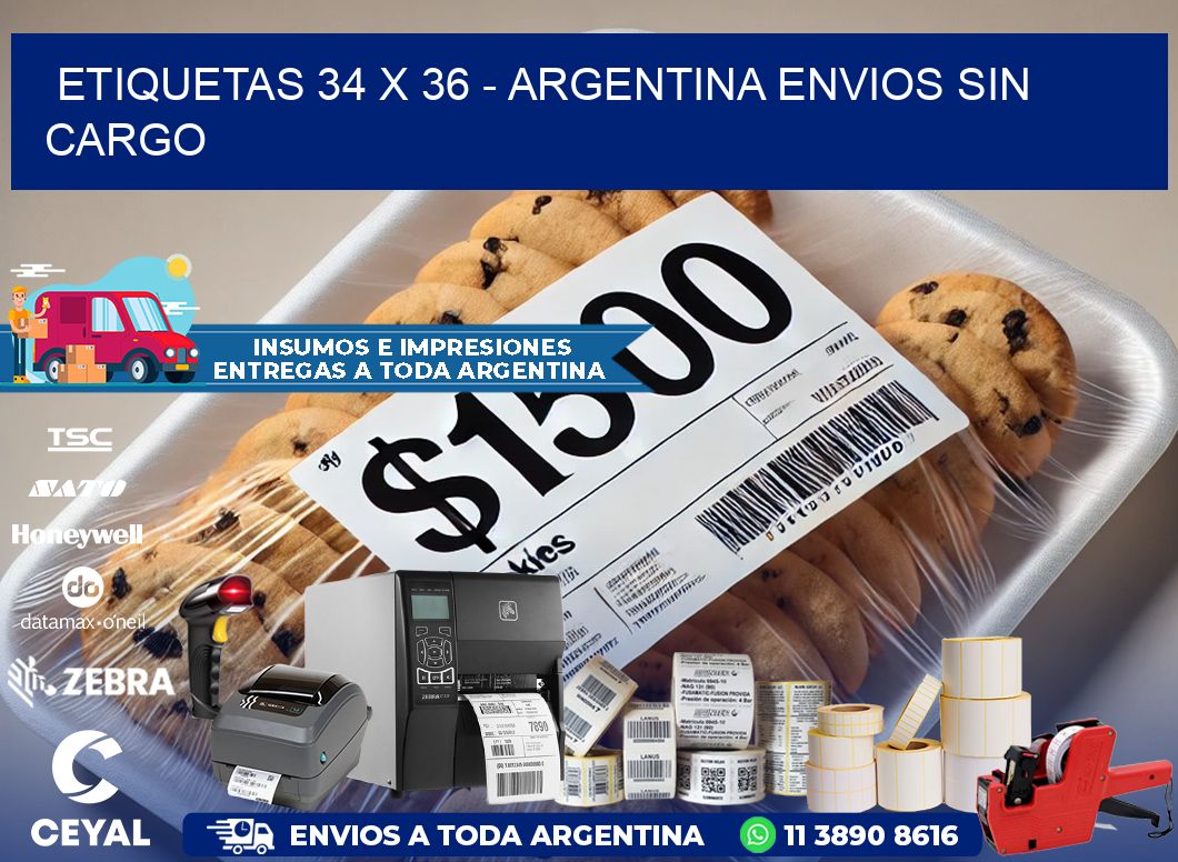 ETIQUETAS 34 x 36 - ARGENTINA ENVIOS SIN CARGO