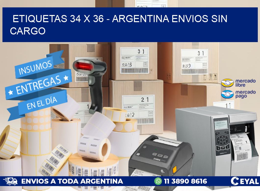 ETIQUETAS 34 x 36 - ARGENTINA ENVIOS SIN CARGO