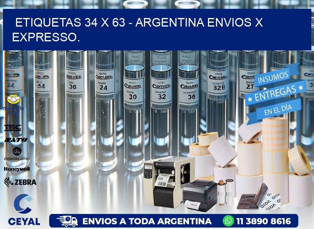 ETIQUETAS 34 x 63 – ARGENTINA ENVIOS X EXPRESSO.