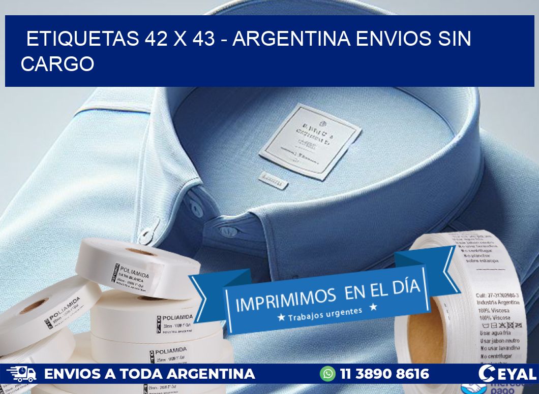 ETIQUETAS 42 x 43 - ARGENTINA ENVIOS SIN CARGO
