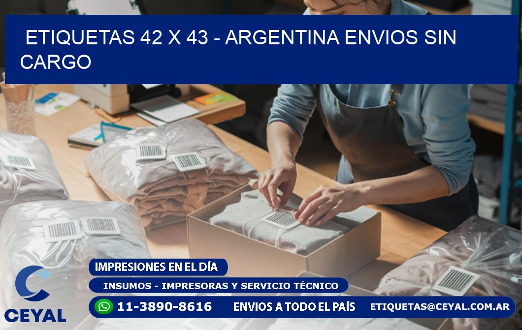 ETIQUETAS 42 x 43 - ARGENTINA ENVIOS SIN CARGO