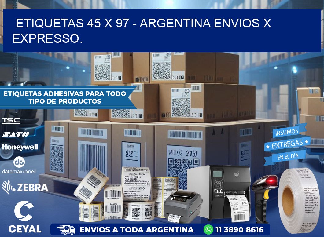 ETIQUETAS 45 x 97 – ARGENTINA ENVIOS X EXPRESSO.