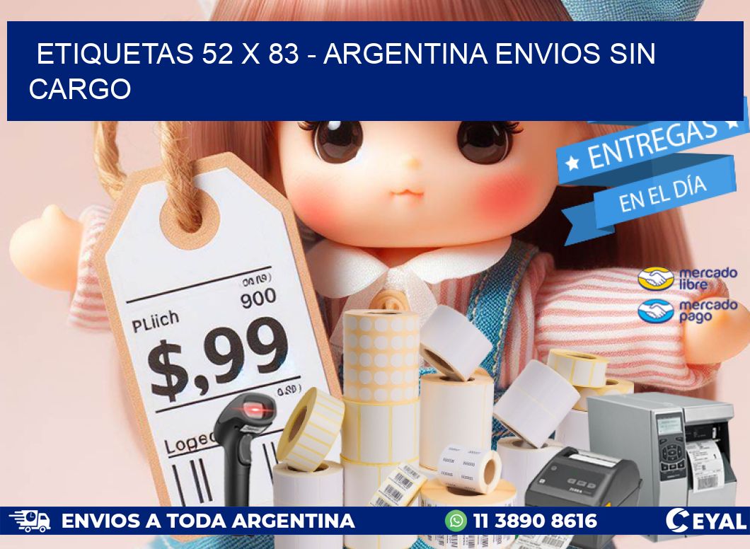 ETIQUETAS 52 x 83 - ARGENTINA ENVIOS SIN CARGO