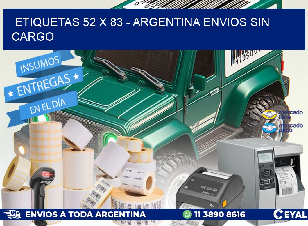 ETIQUETAS 52 x 83 - ARGENTINA ENVIOS SIN CARGO