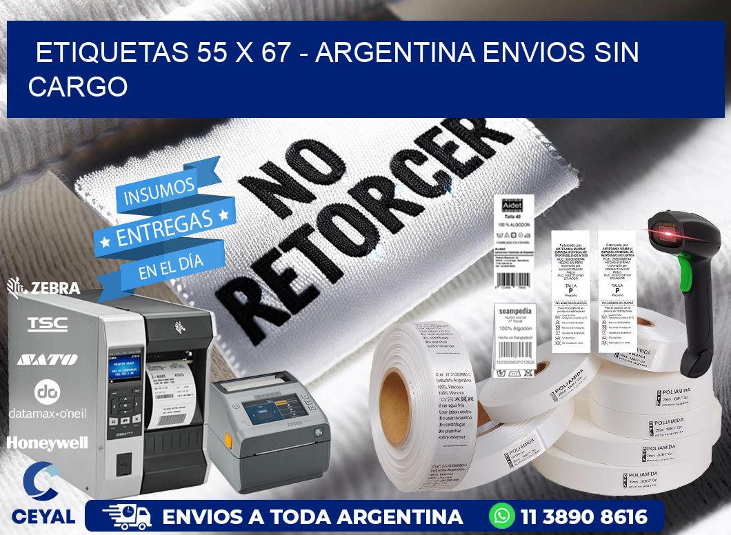 ETIQUETAS 55 x 67 - ARGENTINA ENVIOS SIN CARGO