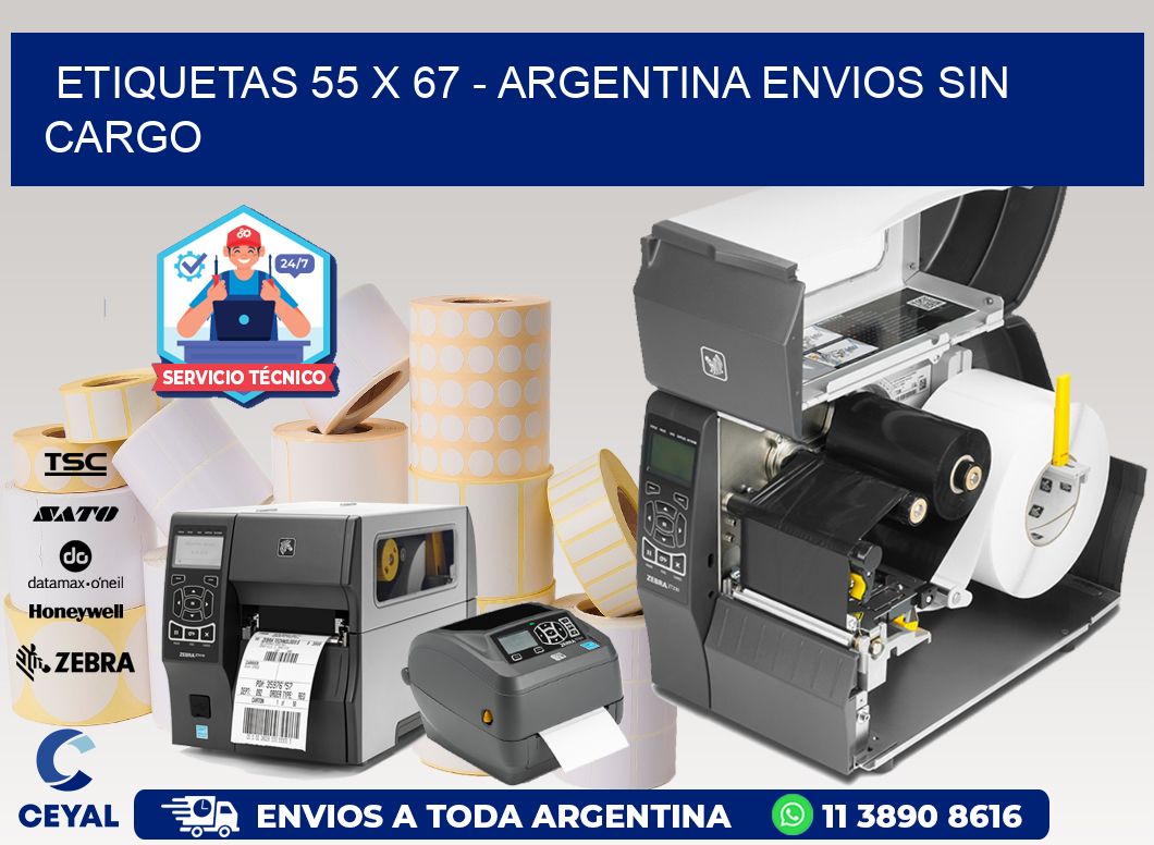 ETIQUETAS 55 x 67 - ARGENTINA ENVIOS SIN CARGO