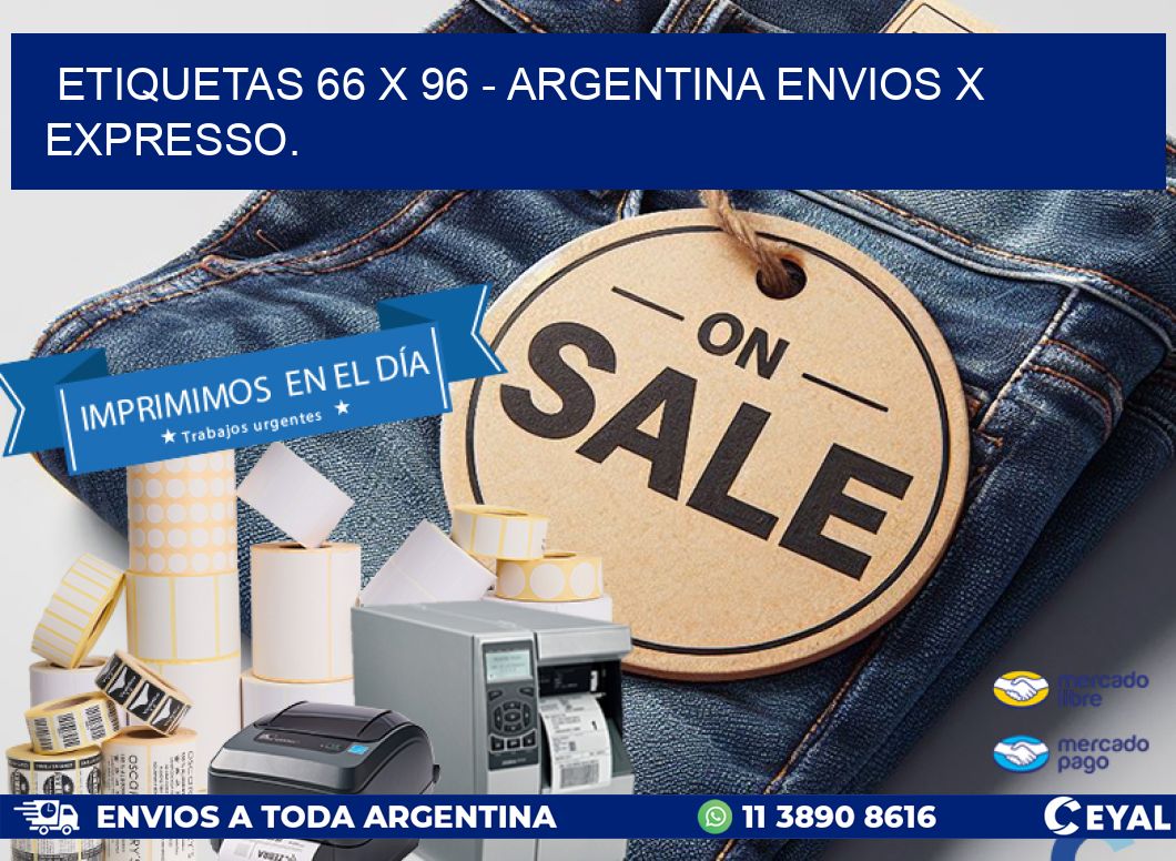 ETIQUETAS 66 x 96 - ARGENTINA ENVIOS X EXPRESSO.