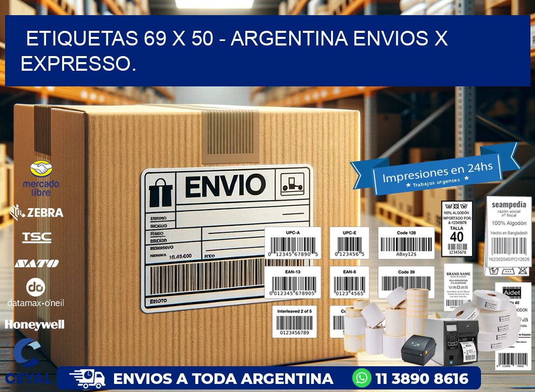 ETIQUETAS 69 x 50 – ARGENTINA ENVIOS X EXPRESSO.