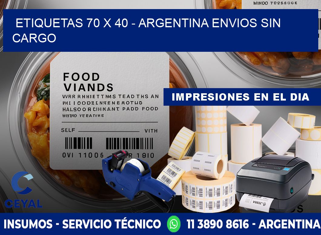 ETIQUETAS 70 x 40 - ARGENTINA ENVIOS SIN CARGO