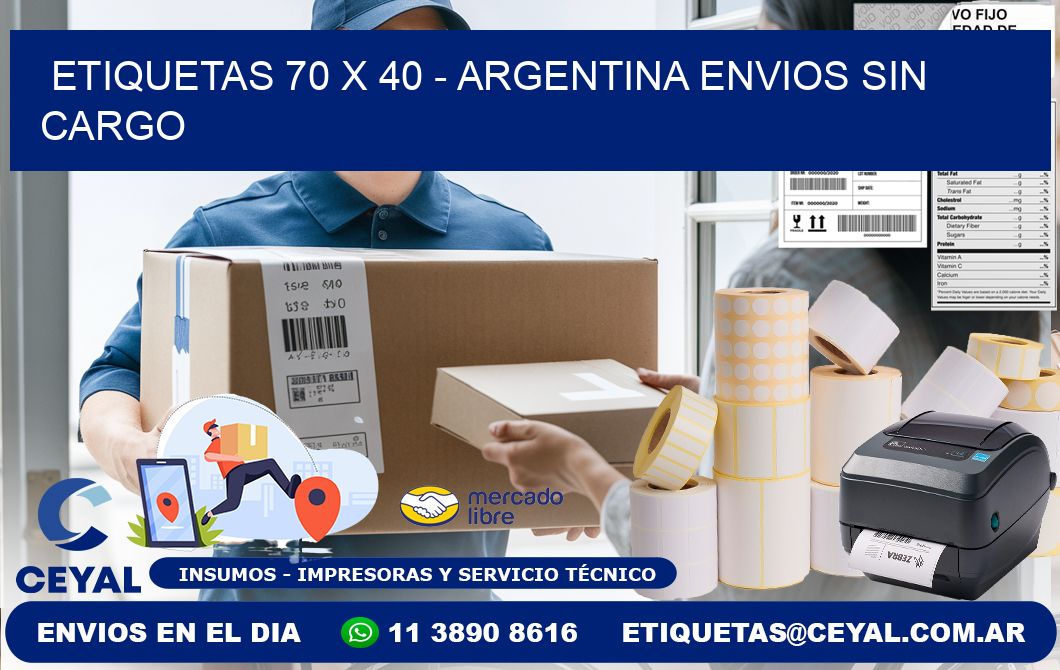 ETIQUETAS 70 x 40 - ARGENTINA ENVIOS SIN CARGO