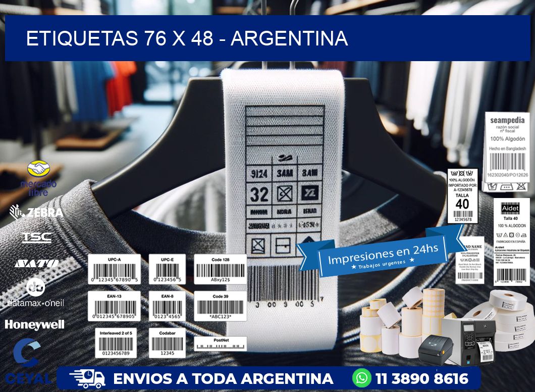 ETIQUETAS 76 x 48 - ARGENTINA