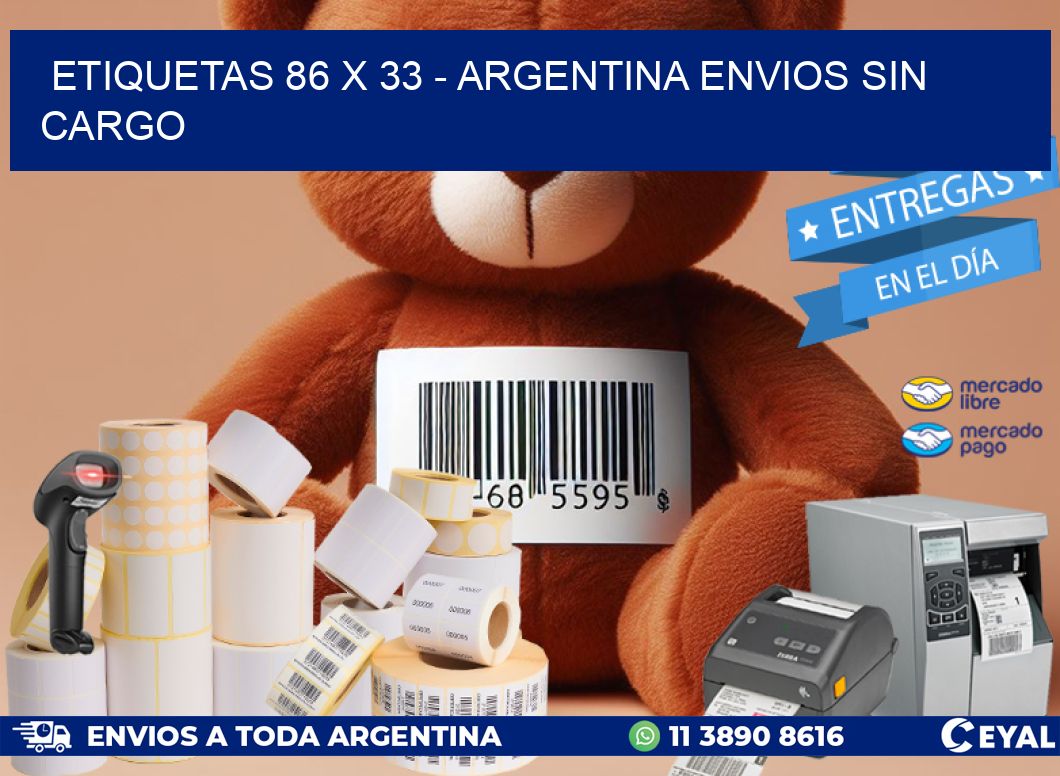 ETIQUETAS 86 x 33 - ARGENTINA ENVIOS SIN CARGO
