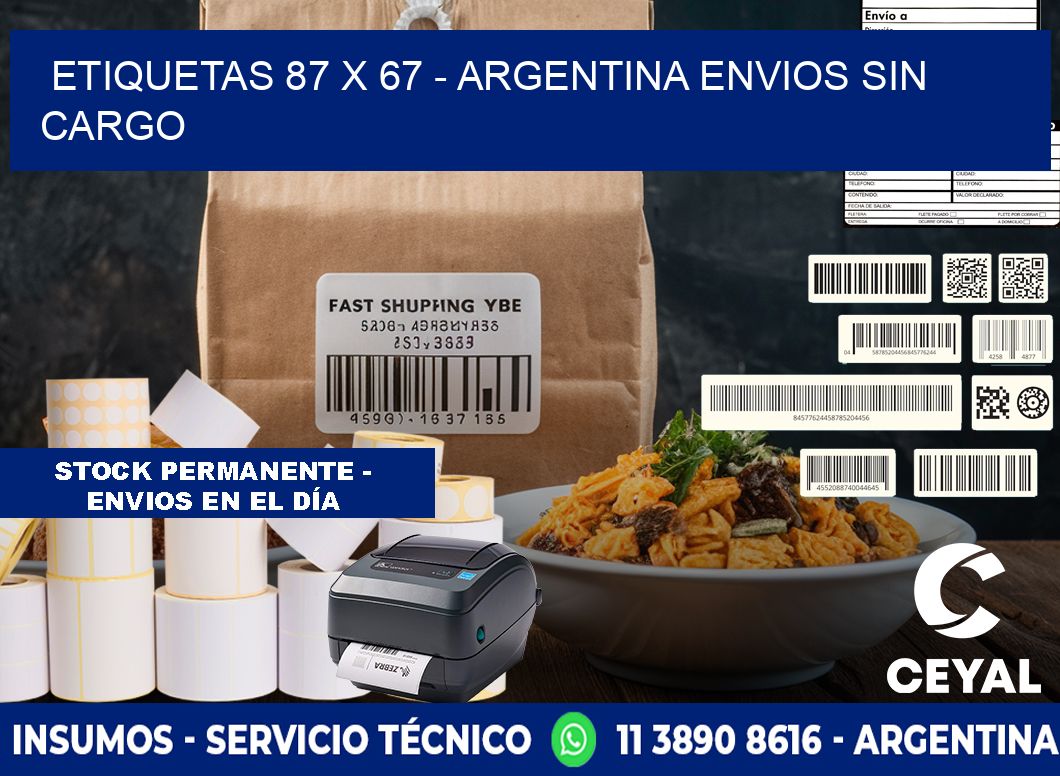 ETIQUETAS 87 x 67 - ARGENTINA ENVIOS SIN CARGO