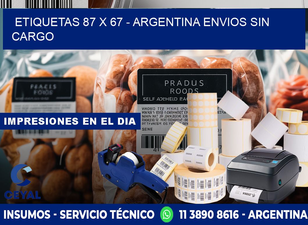 ETIQUETAS 87 x 67 - ARGENTINA ENVIOS SIN CARGO