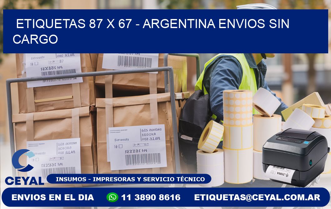 ETIQUETAS 87 x 67 - ARGENTINA ENVIOS SIN CARGO