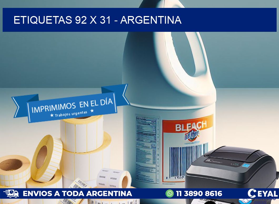 ETIQUETAS 92 x 31 - ARGENTINA