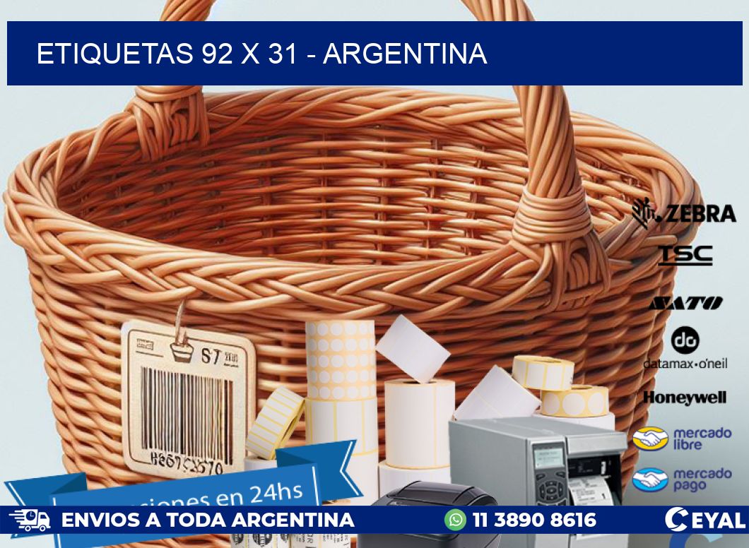 ETIQUETAS 92 x 31 - ARGENTINA