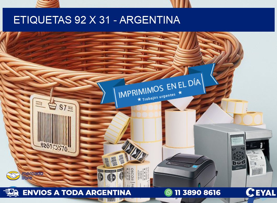 ETIQUETAS 92 x 31 - ARGENTINA