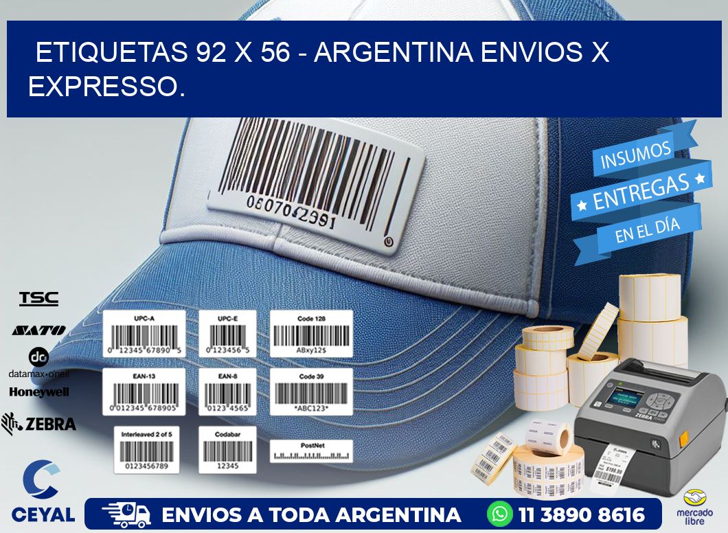 ETIQUETAS 92 x 56 - ARGENTINA ENVIOS X EXPRESSO.