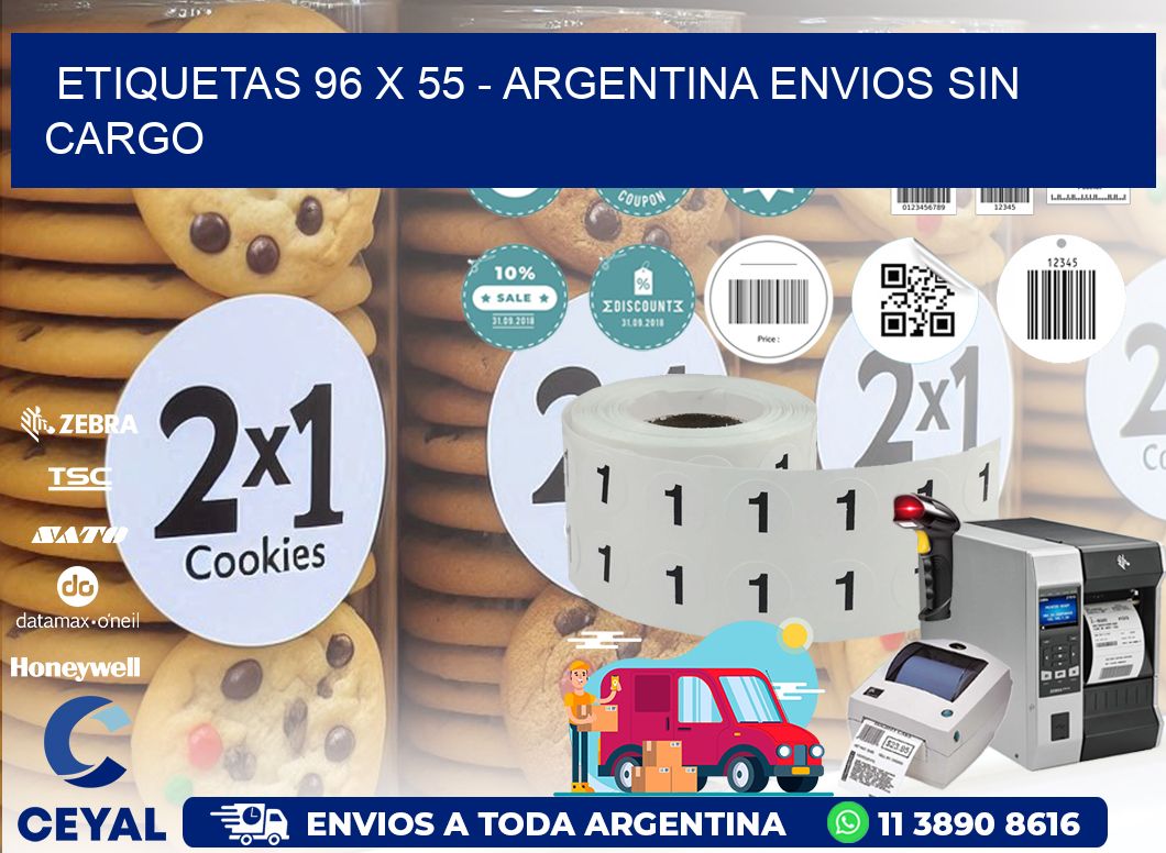ETIQUETAS 96 x 55 - ARGENTINA ENVIOS SIN CARGO