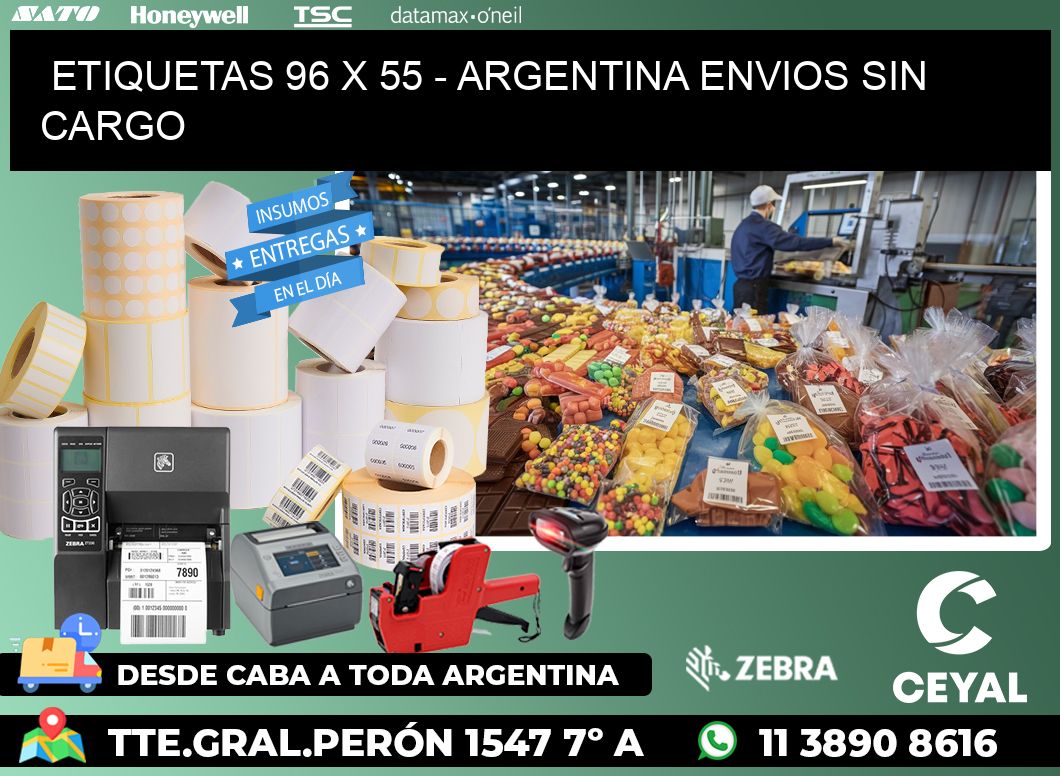 ETIQUETAS 96 x 55 - ARGENTINA ENVIOS SIN CARGO