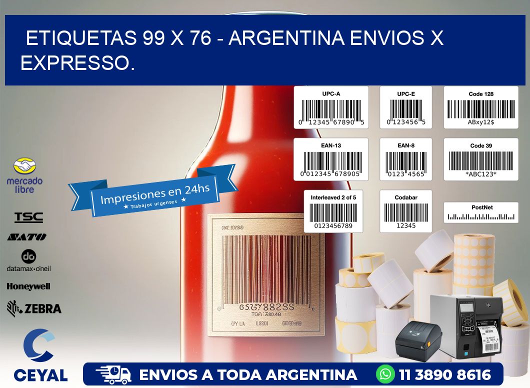 ETIQUETAS 99 x 76 - ARGENTINA ENVIOS X EXPRESSO.