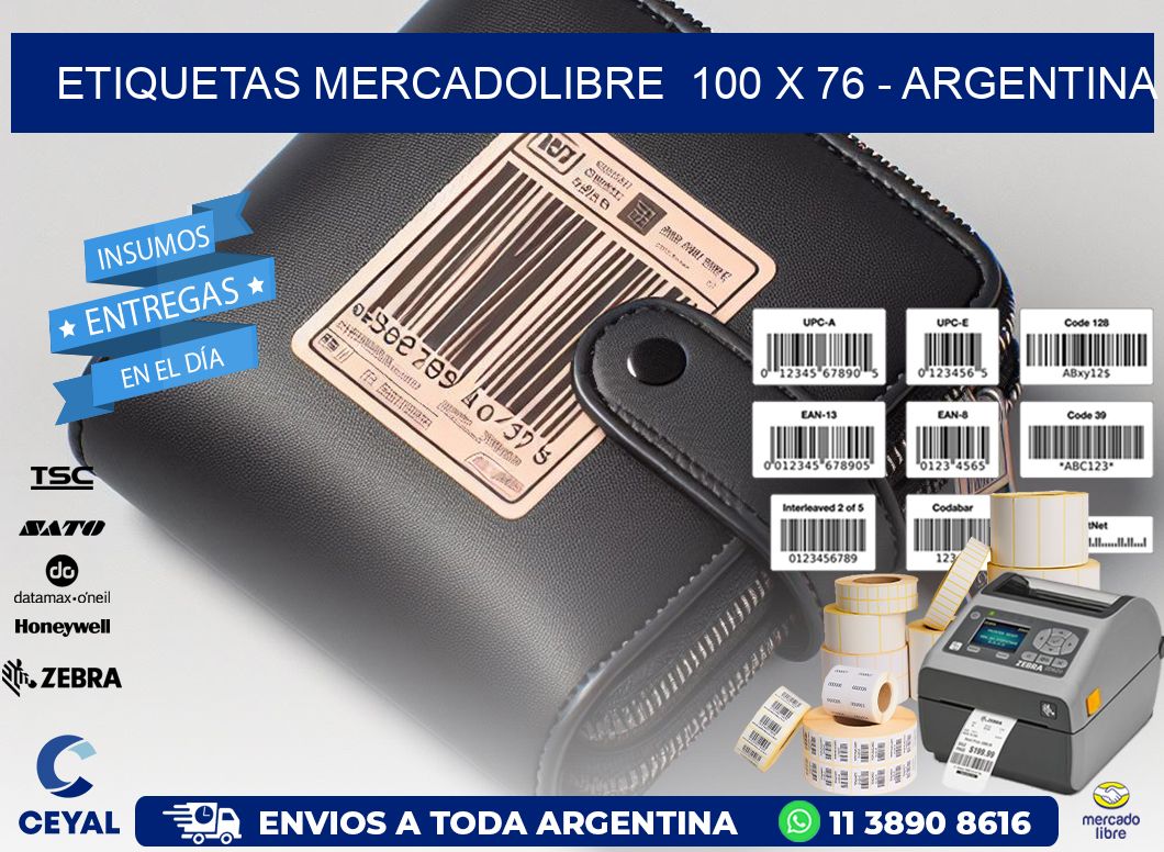 ETIQUETAS MERCADOLIBRE  100 x 76 - ARGENTINA