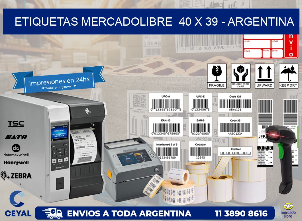 ETIQUETAS MERCADOLIBRE  40 x 39 – ARGENTINA