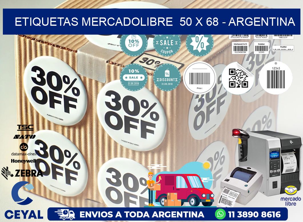 ETIQUETAS MERCADOLIBRE  50 x 68 - ARGENTINA