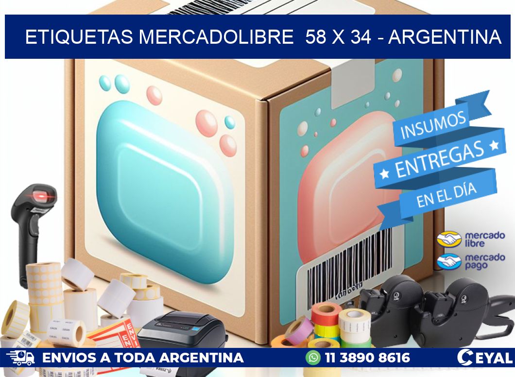 ETIQUETAS MERCADOLIBRE  58 x 34 - ARGENTINA