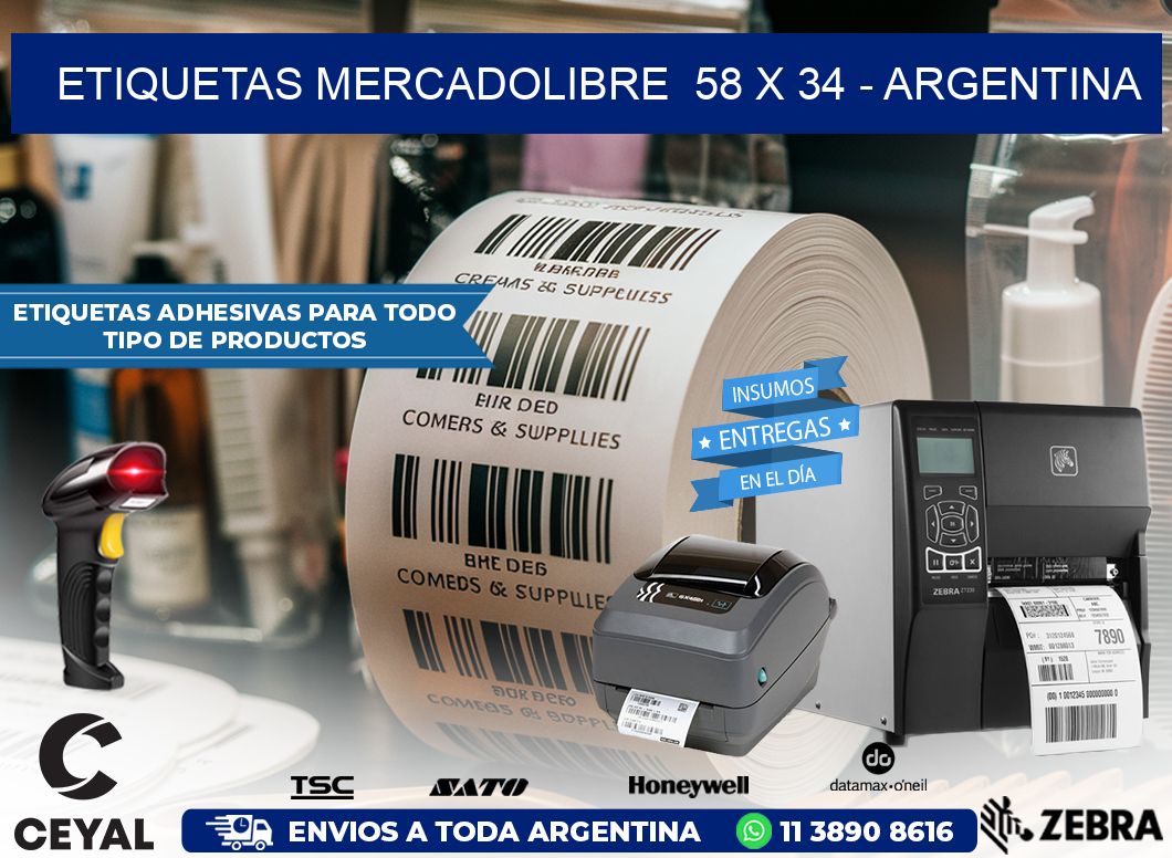 ETIQUETAS MERCADOLIBRE  58 x 34 – ARGENTINA