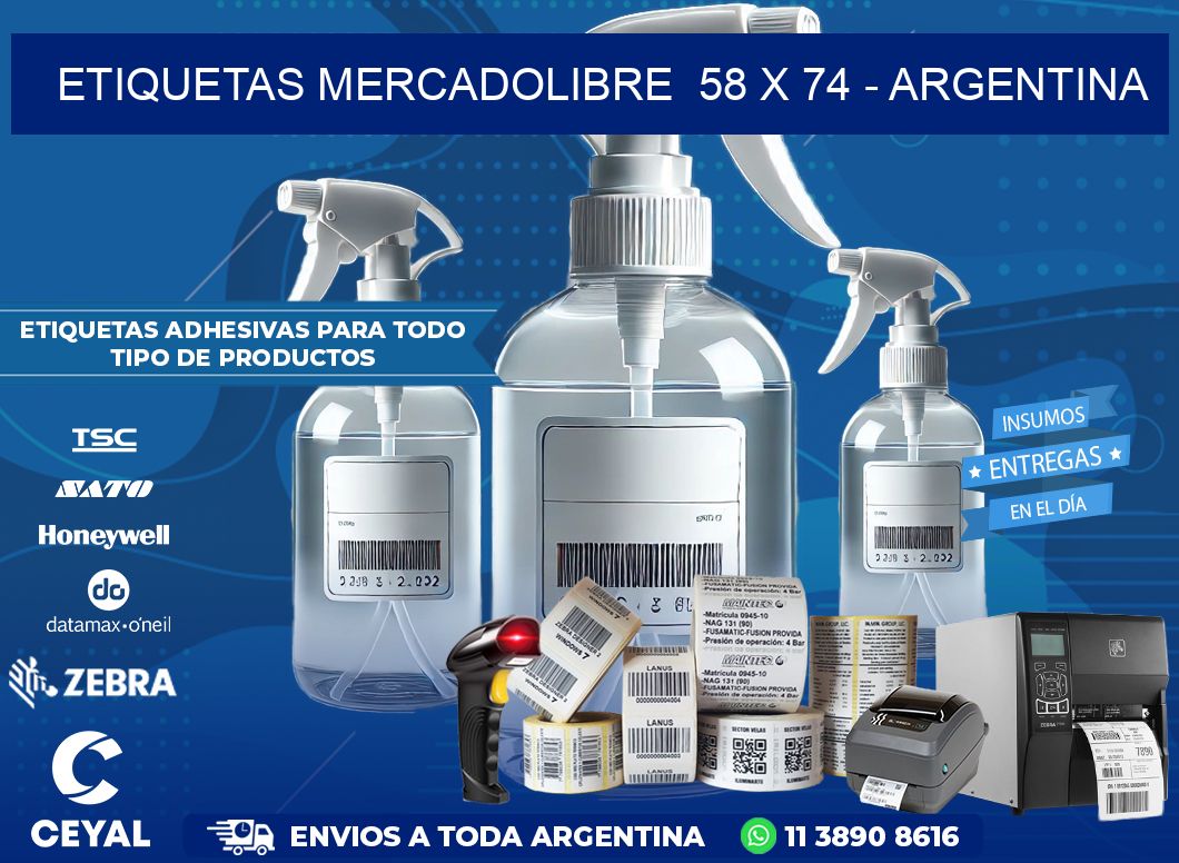 ETIQUETAS MERCADOLIBRE  58 x 74 – ARGENTINA