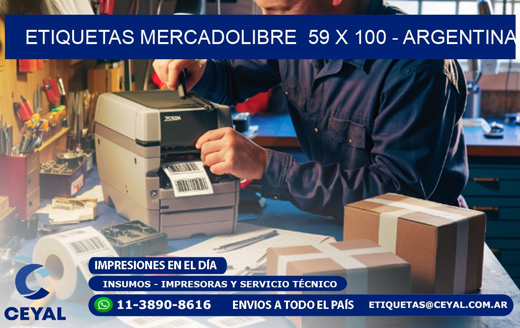 ETIQUETAS MERCADOLIBRE  59 x 100 - ARGENTINA