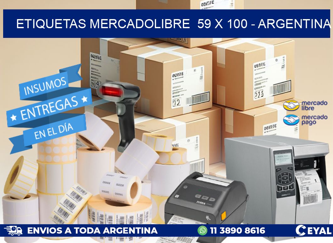 ETIQUETAS MERCADOLIBRE  59 x 100 - ARGENTINA