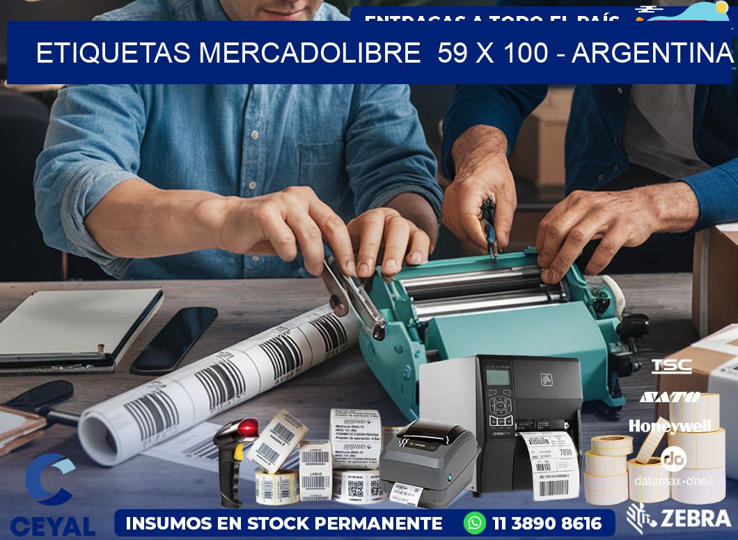 ETIQUETAS MERCADOLIBRE  59 x 100 - ARGENTINA