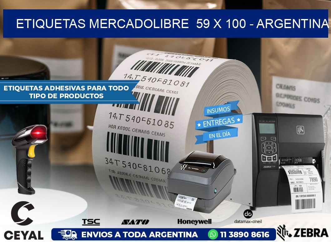 ETIQUETAS MERCADOLIBRE  59 x 100 – ARGENTINA