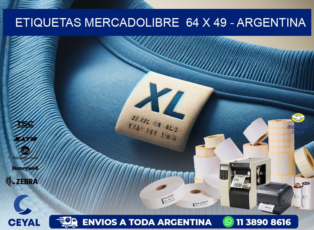 ETIQUETAS MERCADOLIBRE  64 x 49 - ARGENTINA