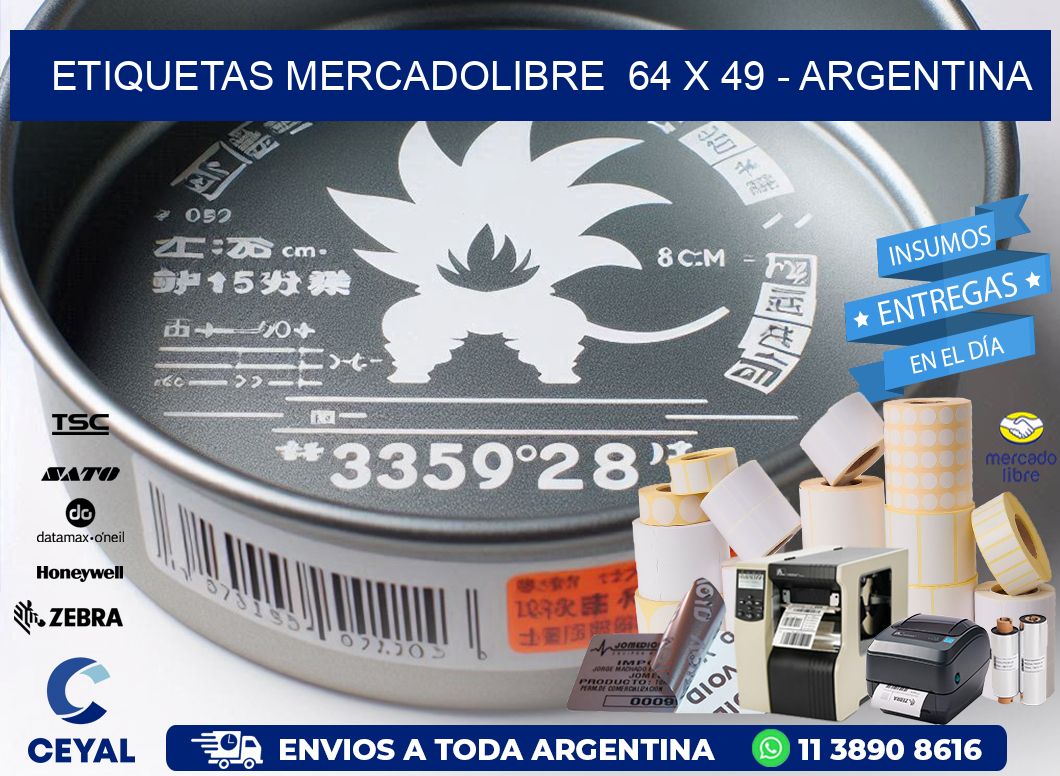 ETIQUETAS MERCADOLIBRE  64 x 49 - ARGENTINA