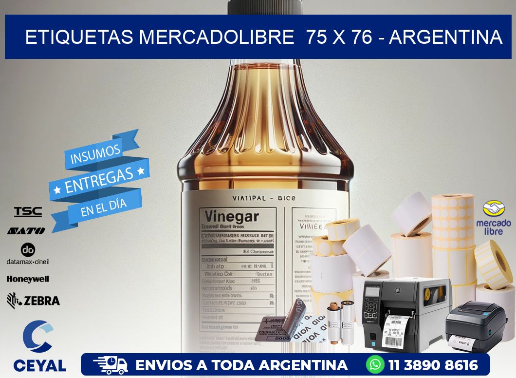 ETIQUETAS MERCADOLIBRE  75 x 76 - ARGENTINA