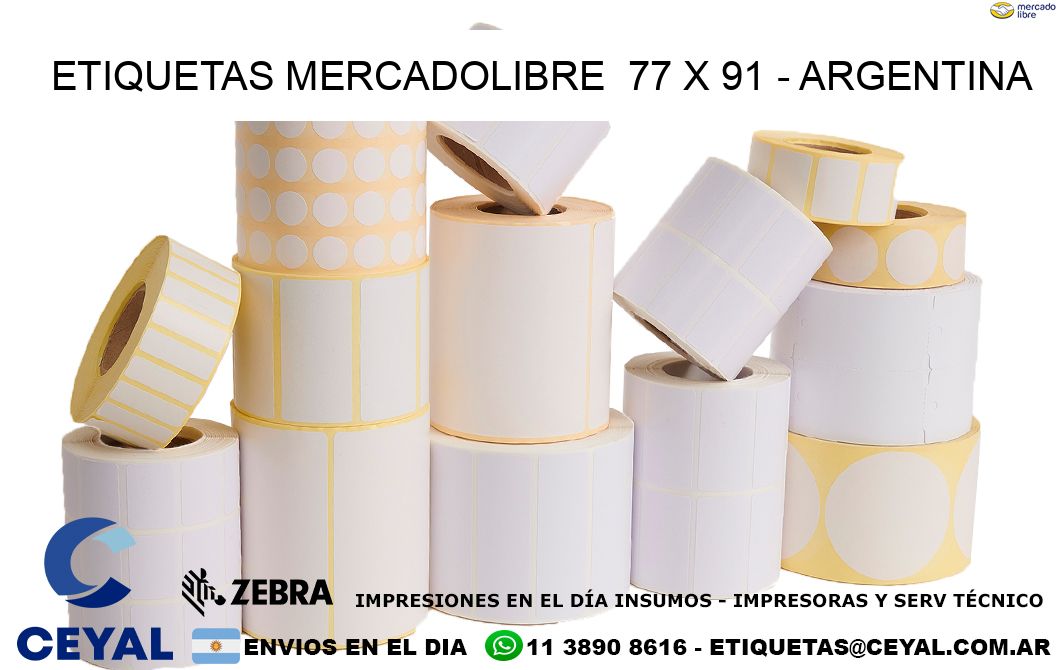 ETIQUETAS MERCADOLIBRE  77 x 91 – ARGENTINA