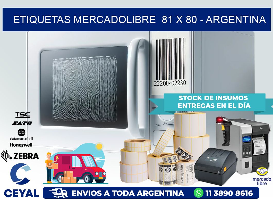 ETIQUETAS MERCADOLIBRE  81 x 80 – ARGENTINA