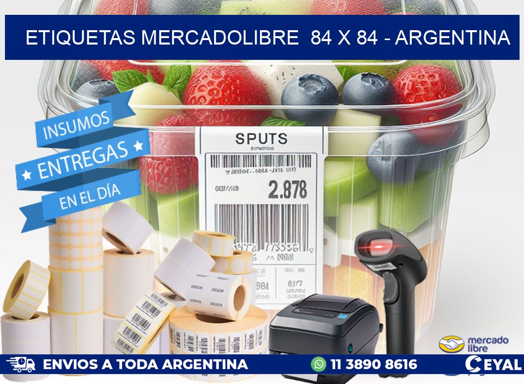 ETIQUETAS MERCADOLIBRE  84 x 84 - ARGENTINA