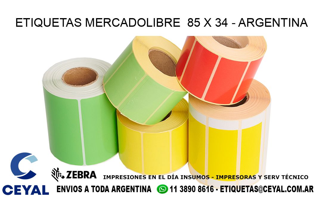 ETIQUETAS MERCADOLIBRE  85 x 34 - ARGENTINA