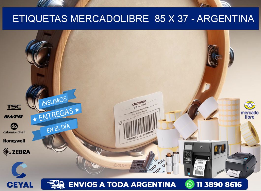 ETIQUETAS MERCADOLIBRE  85 x 37 - ARGENTINA