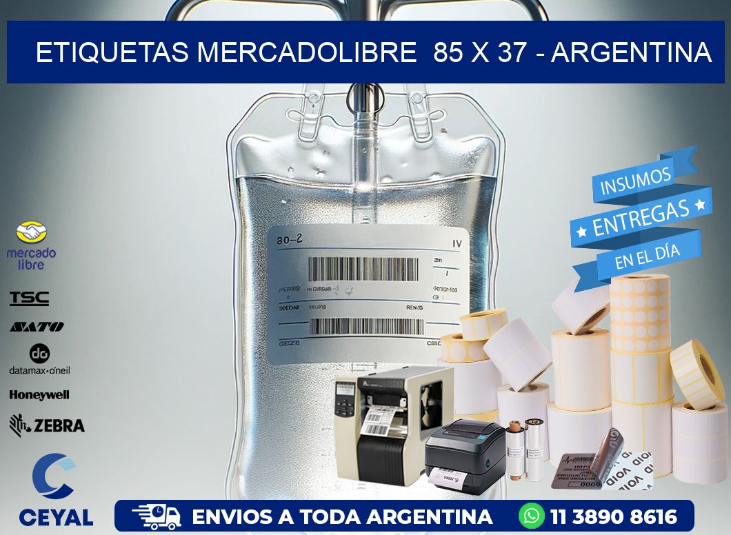 ETIQUETAS MERCADOLIBRE  85 x 37 – ARGENTINA