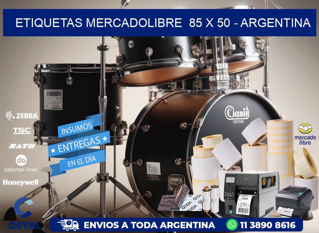 ETIQUETAS MERCADOLIBRE  85 x 50 - ARGENTINA