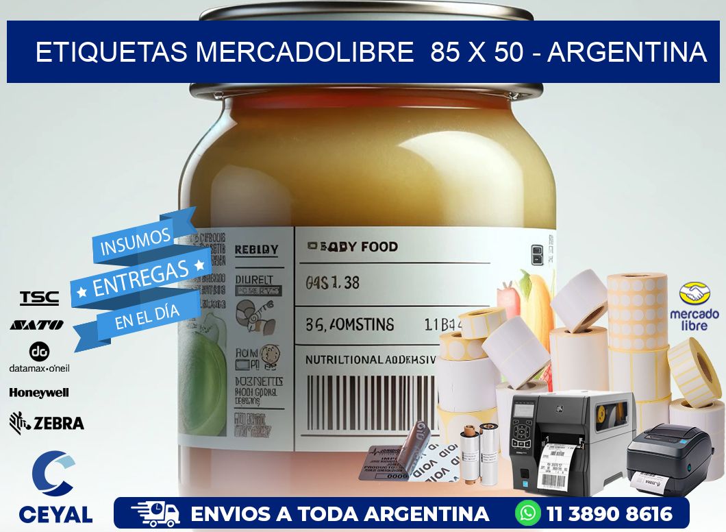 ETIQUETAS MERCADOLIBRE  85 x 50 - ARGENTINA