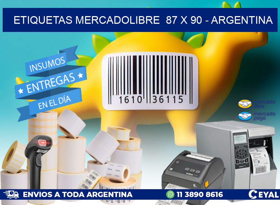 ETIQUETAS MERCADOLIBRE  87 x 90 - ARGENTINA