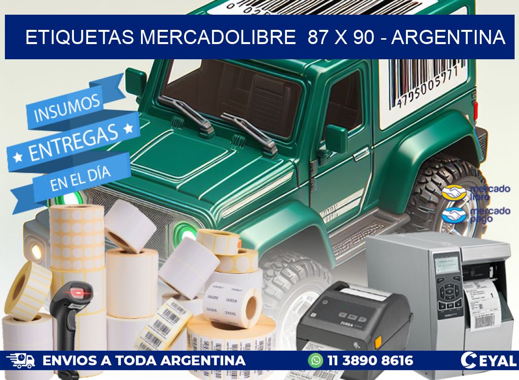 ETIQUETAS MERCADOLIBRE  87 x 90 - ARGENTINA