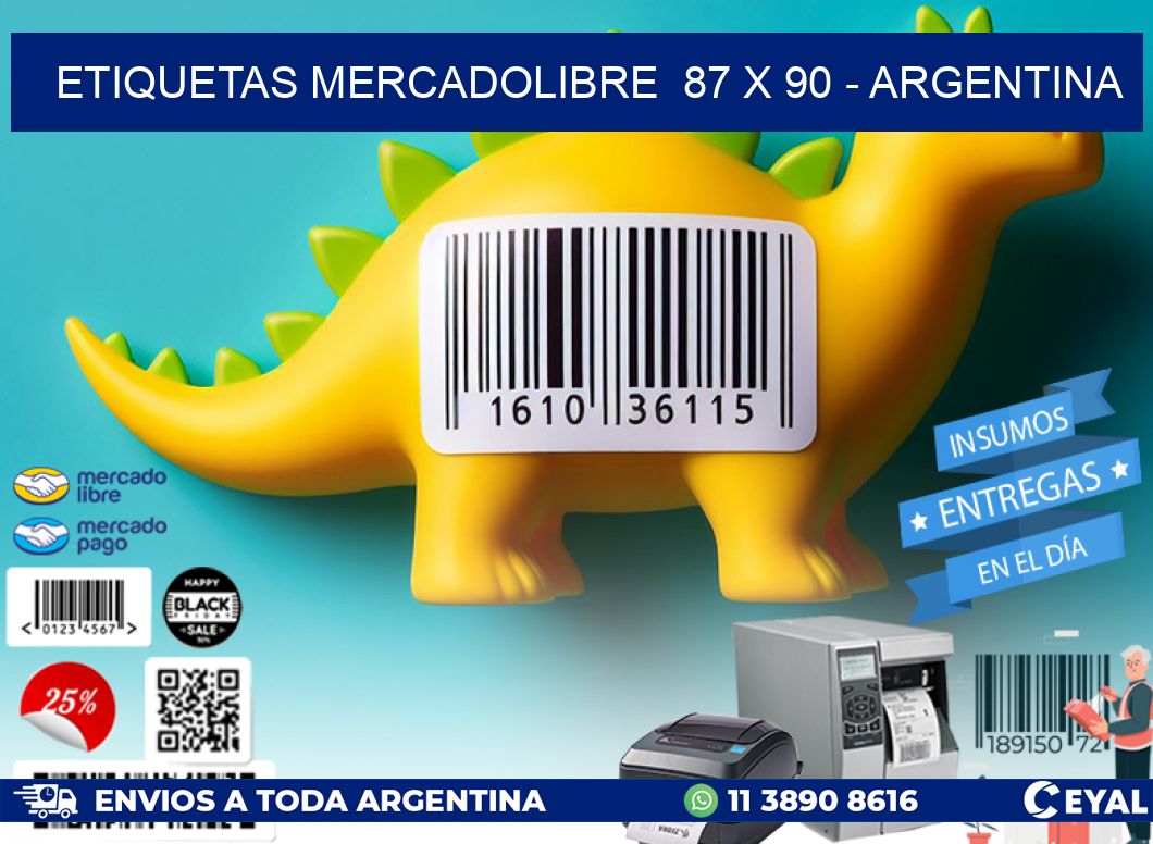 ETIQUETAS MERCADOLIBRE  87 x 90 - ARGENTINA